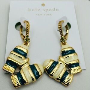 KATE SPADE Enamel Winter Mittens Earrings NEW